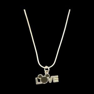 Silver Disney LOVE Pendant Necklace